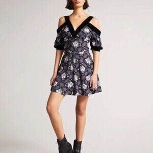 TED BAKER Leilia Low V Cold Shoulder Mini Dress - NEW No Tags